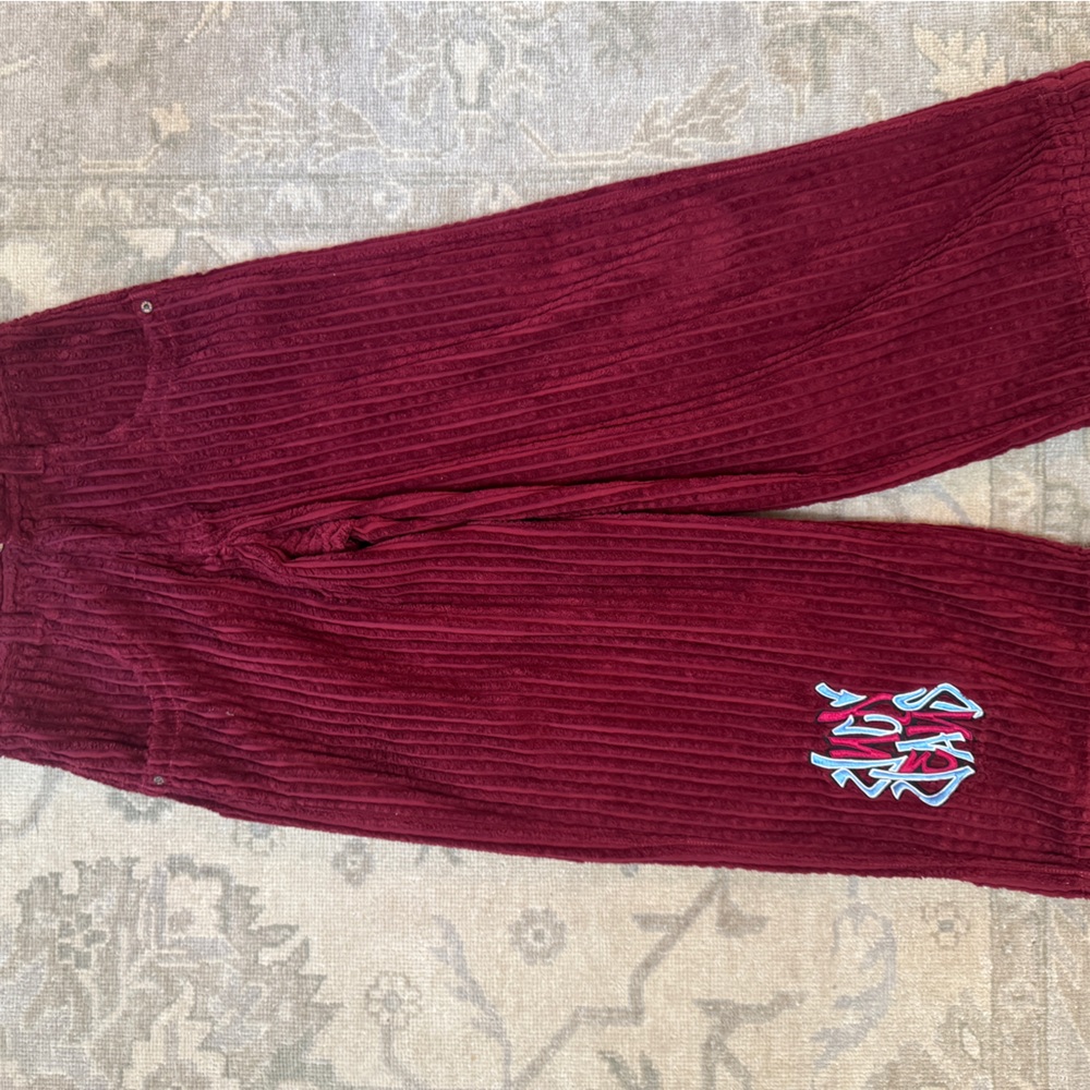 JNCO Mens Burgundy Corduroy Pants